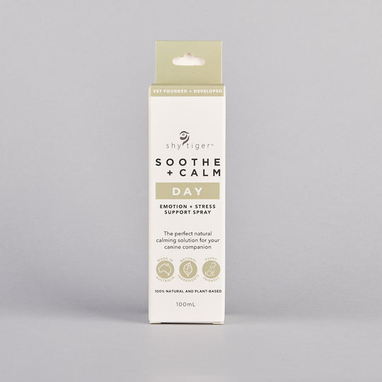 Natural Calming Solution for dogs, Vet-formulated for Day time Stress Relief, Made in Australia by Shy Tiger