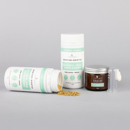 Vet-formulated Dental Supplement and Natural Toothpaste for Cats and Dogs, Made in Australia by Shy Tiger